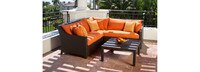 Deco™ 4 Piece Sunbrella® Outdoor Sectional & Table - Spa Blue