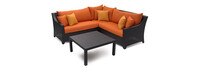 Deco™ 4 Piece Sunbrella® Outdoor Sectional & Table - Tikka Orange
