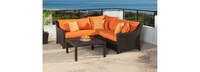 Deco™ 4 Piece Sunbrella® Outdoor Sectional & Table - Tikka Orange