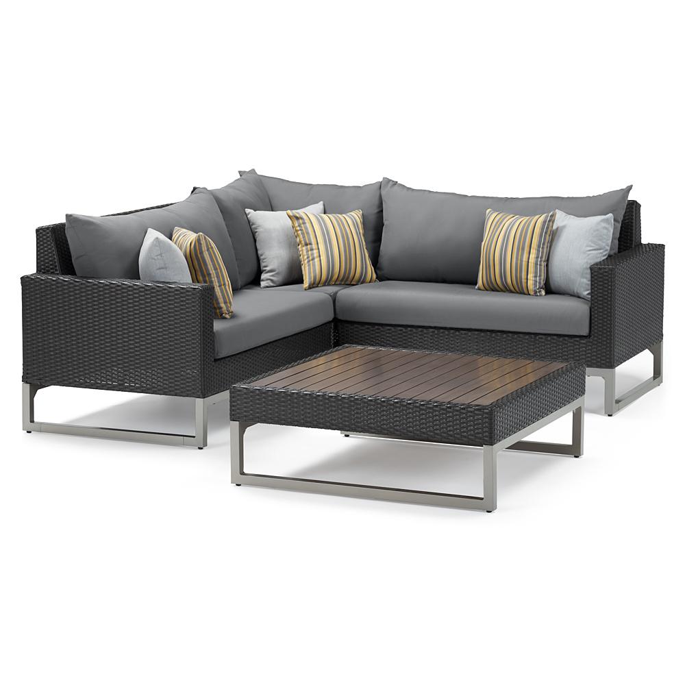 Milo™ Espresso 4 Piece Sectional - Charcoal Gray