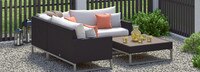 Milo™ Espresso 4 Piece Sectional - Cast Coral