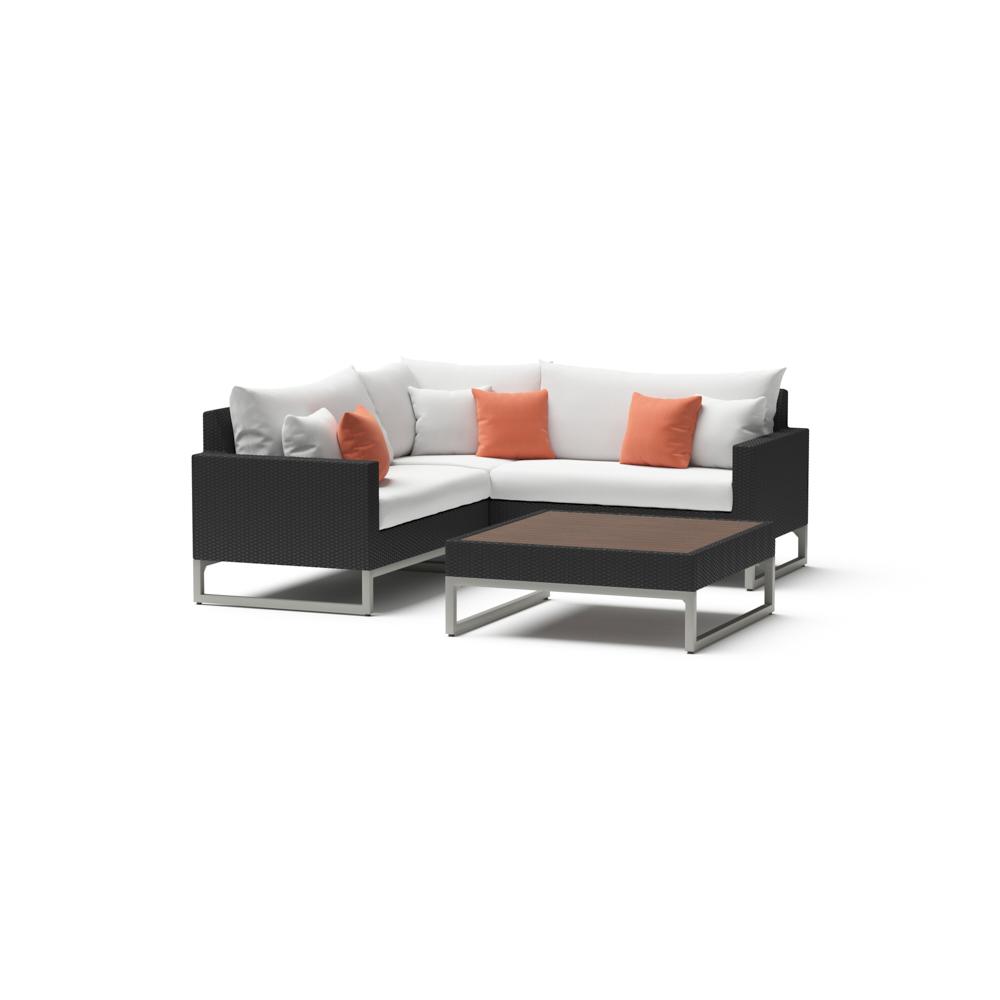 Milo™ Espresso 4 Piece Sectional - Cast Coral