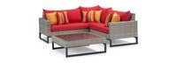 Milo™ Gray 4 Piece Sectional - Sunset Red