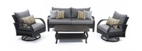 Barcelo™ 4 Piece Sunbrella® Outdoor Motion Seating Set - Charcoal Gray