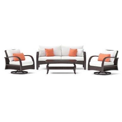 Barcelo™ 4 Piece Outdoor Patio Motion Club & Sofa Set - Cast Coral