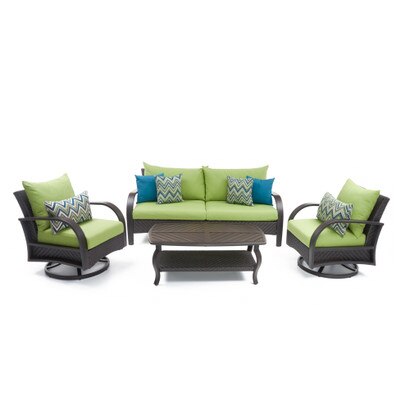 Barcelo™ 4 Piece Outdoor Patio Motion Club & Sofa Set - Ginkgo Green