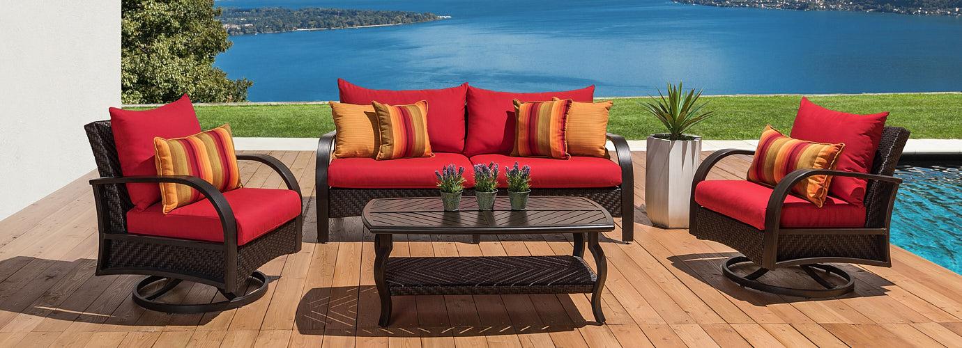 RST Brands Barcelo Outdoor Patio Motion Club & Sofa Set - Thumbnail 4
