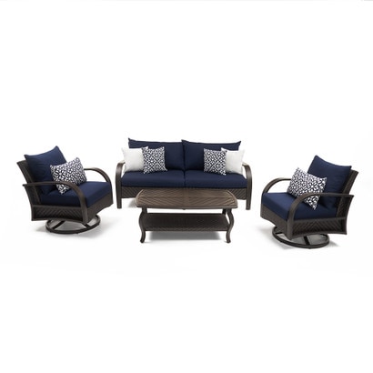 Barcelo™ 4 Piece Outdoor Patio Motion Club & Sofa Set - Navy Blue