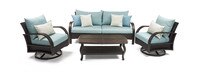 Barcelo™ 4 Piece Outdoor Patio Motion Club & Sofa Set - Spa Blue