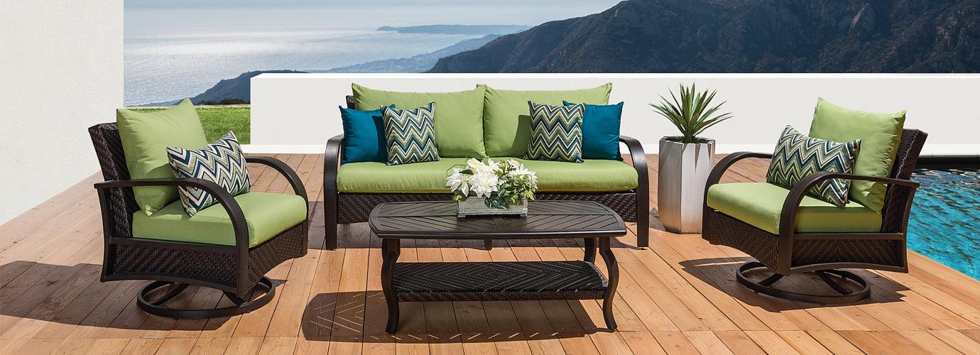 RST Brands Barcelo Outdoor Patio Motion Club & Sofa Set - Thumbnail 5