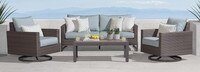 Milea™ 4 Piece Sunbrella® Outdoor Motion Seating Set - Mist Blue