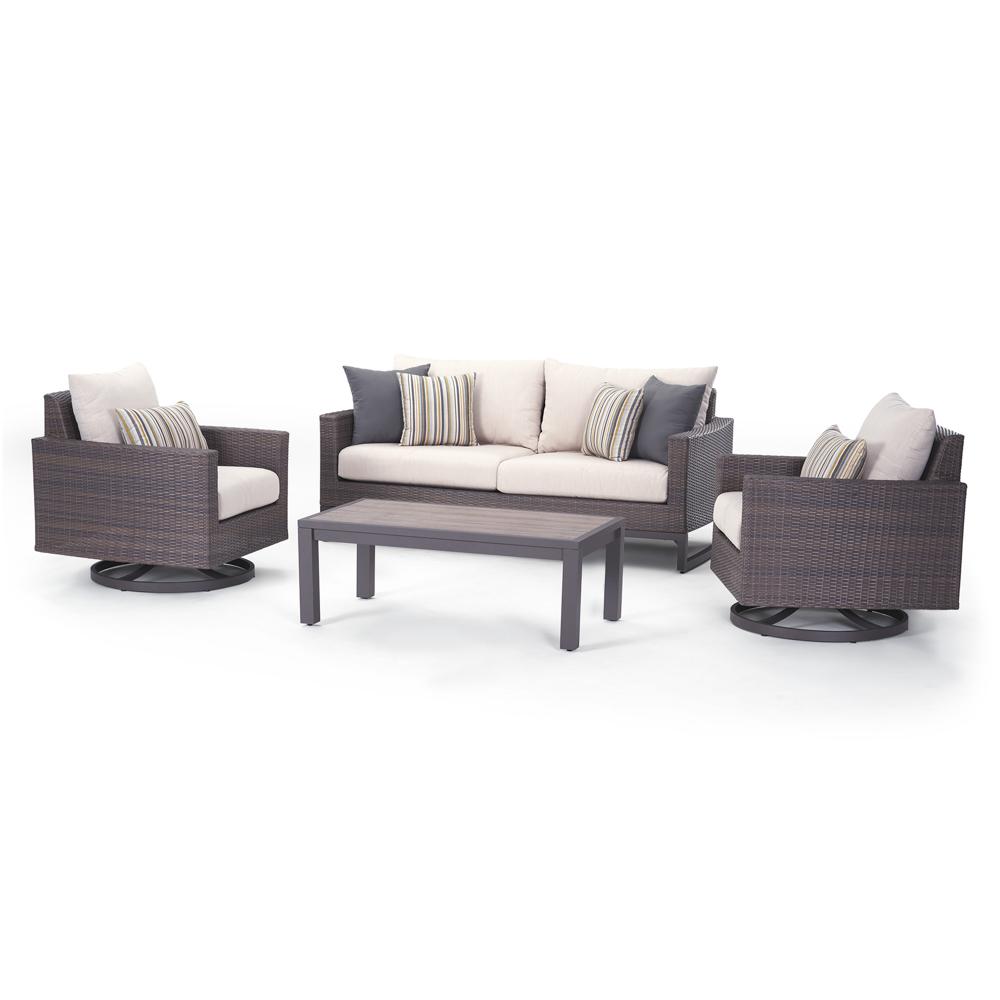 Milea™ 4 Piece Sunbrella® Outdoor Motion Seating Set - Natural Beige