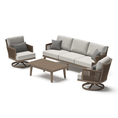 Sierota™ 4 Piece Sunbrella® Outdoor Motion Seating Set - Brown