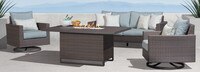 Milea™ 4 Piece Sunbrella® Outdoor Motion Fire Seating Set - Mist Blue