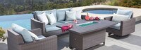 Milea™ 4 Piece Sunbrella® Outdoor Motion Fire Seating Set - Mist Blue