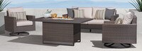 Milea™ 4 Piece Sunbrella® Outdoor Motion Fire Seating Set - Natural Beige