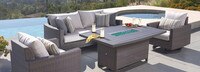 Milea™ 4 Piece Sunbrella® Outdoor Motion Fire Seating Set - Natural Beige