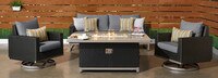 Milo™ Espresso 4 Piece Sunbrella® Outdoor Motion Fire Set - Charcoal Gray