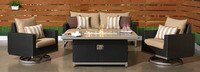 Milo™ Espresso 4 Piece Sunbrella® Outdoor Motion Fire Set - Charcoal Gray