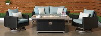 Milo™ Espresso 4 Piece Sunbrella® Outdoor Motion Fire Set - Charcoal Gray