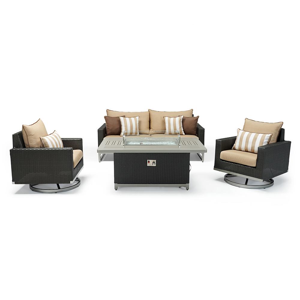 Milo™ Espresso 4 Piece Motion Fire Set - Maxim Beige
