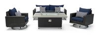 Milo™ Espresso 4 Piece Sunbrella® Outdoor Motion Fire Set - Navy Blue