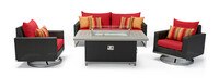 Milo™ Espresso 4 Piece Sunbrella® Outdoor Motion Fire Set - Sunset Red