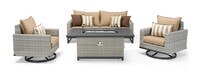 Milo™ Gray 4 Piece Motion Fire Set - Maxim Beige