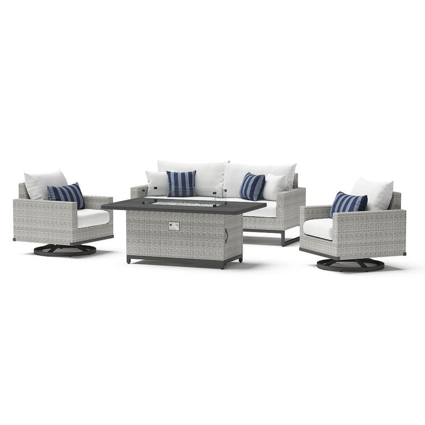 Milo™ Gray 4 Piece Motion Fire Set