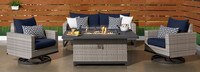 Milo™ Gray 4 Piece Sunbrella® Outdoor Motion Fire Set - Spa Blue