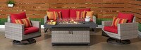 Milo™ Gray 4 Piece Sunbrella® Outdoor Motion Fire Set - Spa Blue