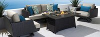 Portofino® Casual 4 Piece Sunbrella® Outdoor Motion Fire Seating Set - Dove Gray