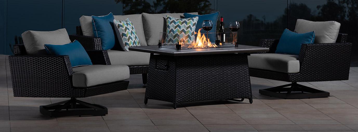 Portofino Casual 4 Piece Motion Fire Seating Set - Thumbnail 3