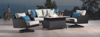 Portofino® Casual 4 Piece Sunbrella® Outdoor Motion Fire Seating Set - Dove