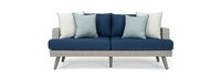 Portofino® Casual 4 Piece Sunbrella® Outdoor Motion Fire Seating Set - Laguna Blue