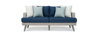 Portofino® Casual 4 Piece Sunbrella® Outdoor Motion Fire Seating Set - Laguna Blue