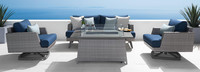 Portofino® Casual 4 Piece Sunbrella® Outdoor Motion Fire Seating Set - Laguna Blue
