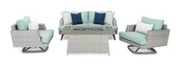Portofino® Casual 4 Piece Motion Fire Seating Set - Spa Blue