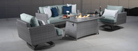 Portofino® Casual 4 Piece Sunbrella® Outdoor Motion Fire Seating Set - Spa