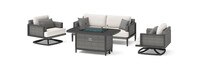 Vistano™ 4 Piece Sunbrella® Outdoor Fire Conversation Seating Set - Gray