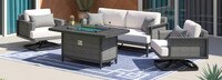 Vistano™ 4 Piece Sunbrella® Outdoor Fire Conversation Seating Set - Gray