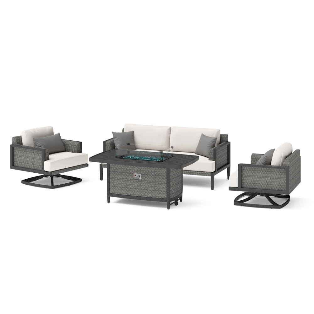 Vistano™ 4 Piece Sunbrella® Outdoor Fire Conversation Seating Set - Gray