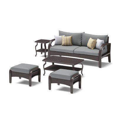 Barcelo™ 5 Piece Outdoor Patio Seating Set - Charcoal Gray