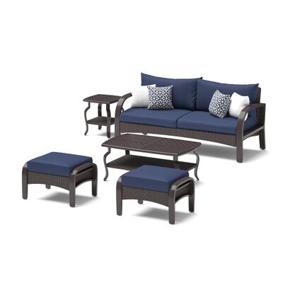 Barcelo™ 5 Piece Outdoor Patio Seating Set - Navy Blue