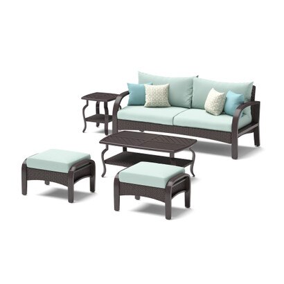 Barcelo™ 5 Piece Outdoor Patio Seating Set - Spa Blue