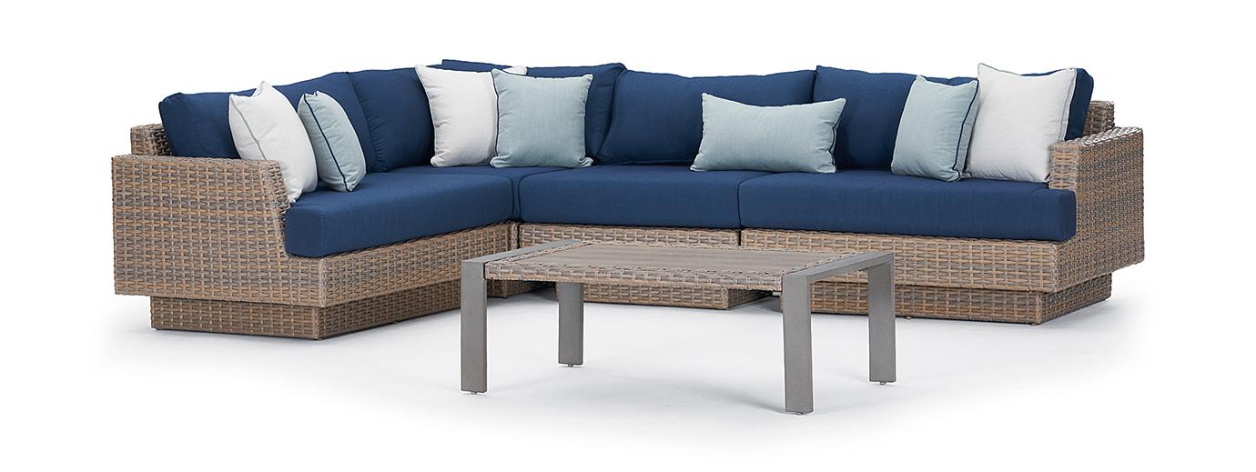 Portofino Repose 5 Piece Sunbrella Outdoor Sectional - Thumbnail 3
