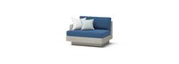 Portofino Comfort 5pc Sunbrella® Outdoor Sectional Fire Seating Set - Laguna Blue