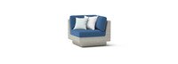 Portofino Comfort 5pc Sunbrella® Outdoor Sectional Fire Seating Set - Laguna Blue