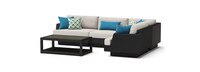 Portofino® Comfort 5 Piece Sunbrella® Outdoor Sectional Seating Set - Dove Gray