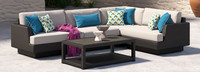 Portofino Comfort 5 Piece Sunbrella® Outdoor Sectional Seating Set - Dove Gray